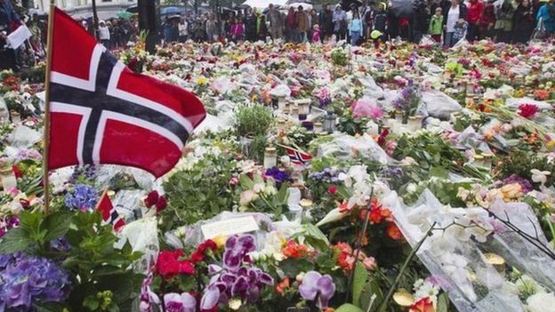 挪威纪念恐怖袭击遇害者