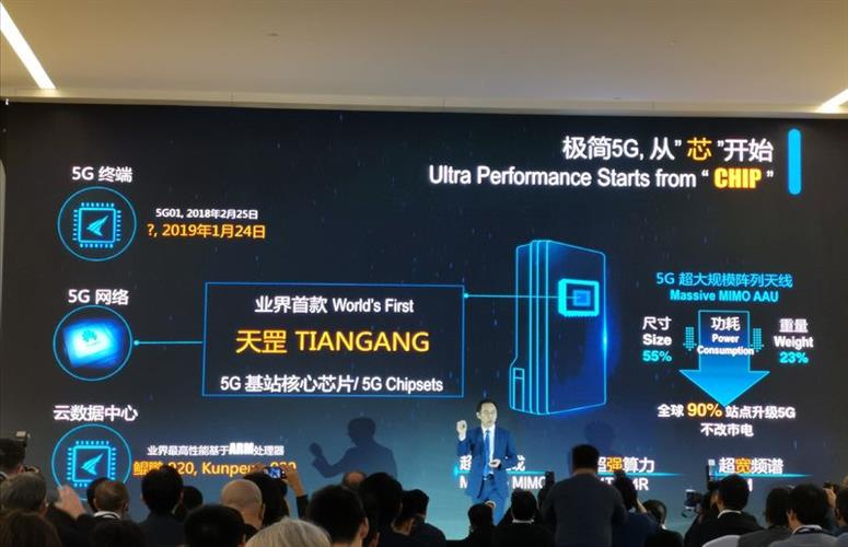 华为发布业界首款5G基站芯片 算力提升2.5倍