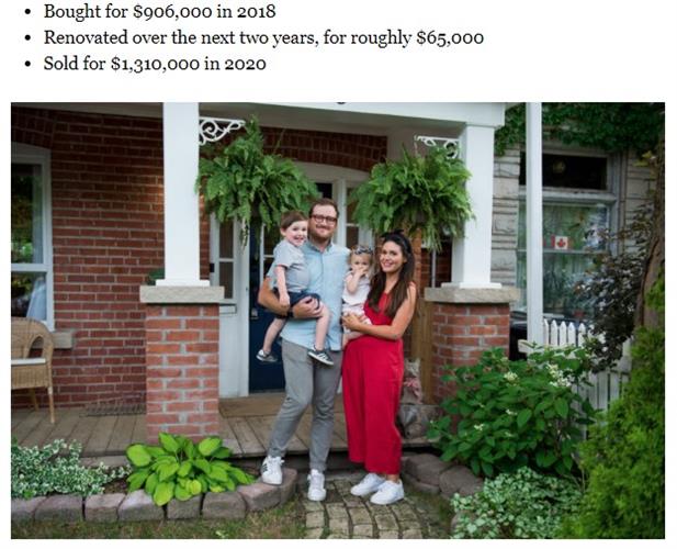 多伦多夫妇两年前90万买房今131万卖出