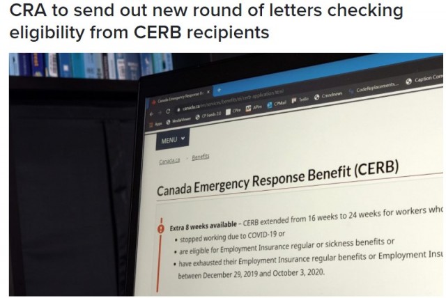 加拿大税局又盯上这批人：发信追讨CERB