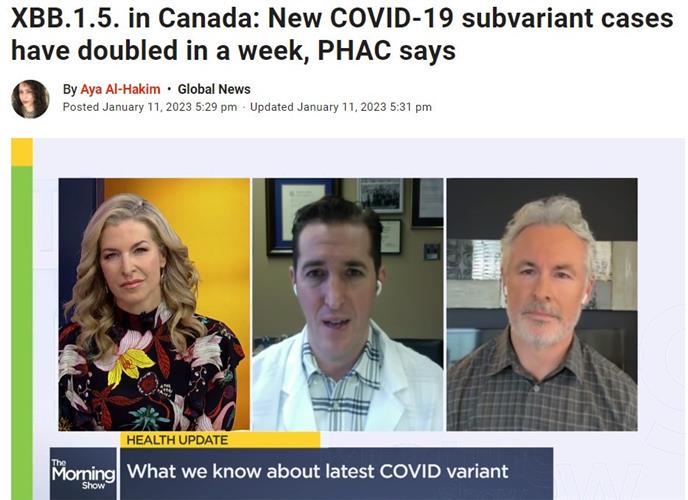 危险信号！加拿大新变种病毒XBB.1.5.一周内感染者翻倍