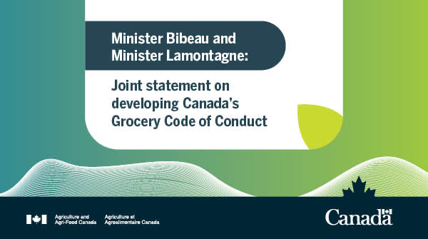 加拿大推进食品杂货业行为守则，联邦及省农业部长发布联合声明