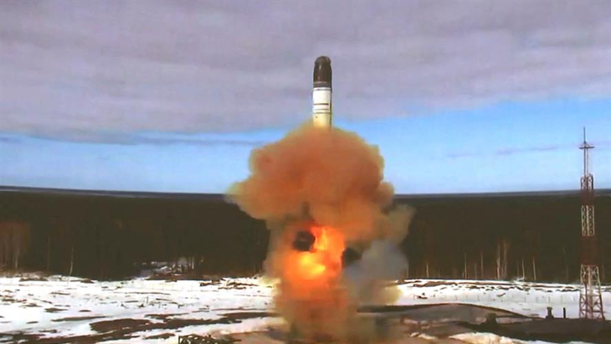 俄罗斯今年将部署能携带多枚核弹头的“萨尔马特”（Sarmat）洲际弹道导弹。路透资料图