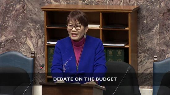 屈潔冰在省議會回應省新民主黨政府最新預算案