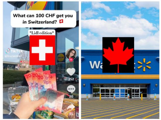 加拿大沃尔玛价格和全球杂货最贵国家瑞士相比如何？
