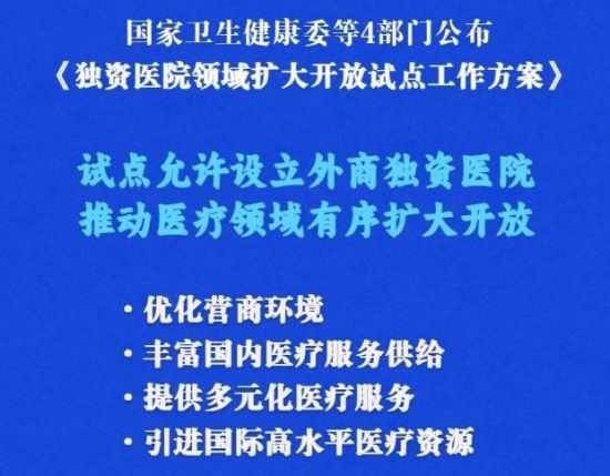 放开！中国9地允许试点设立外商独资医院