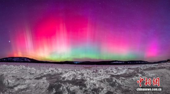 黑龙江大兴安岭现绚丽极光