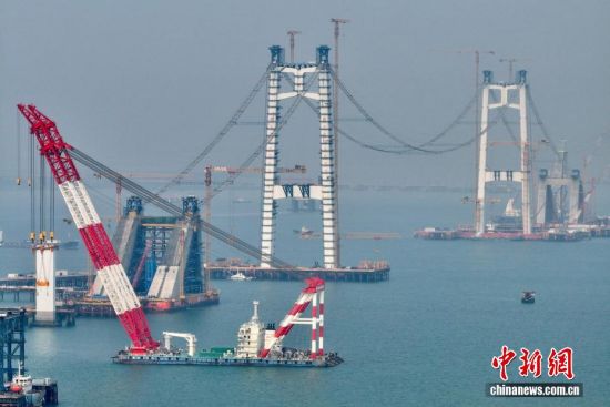 厦金大桥（厦门段）工程建设如火如荼