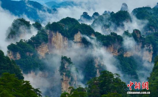 湖南张家界武陵源云海仙境持续“上线”