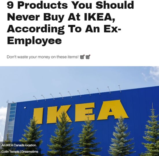 加拿大IKEA前员工爆料：9样东西不要买！很多评分还不错